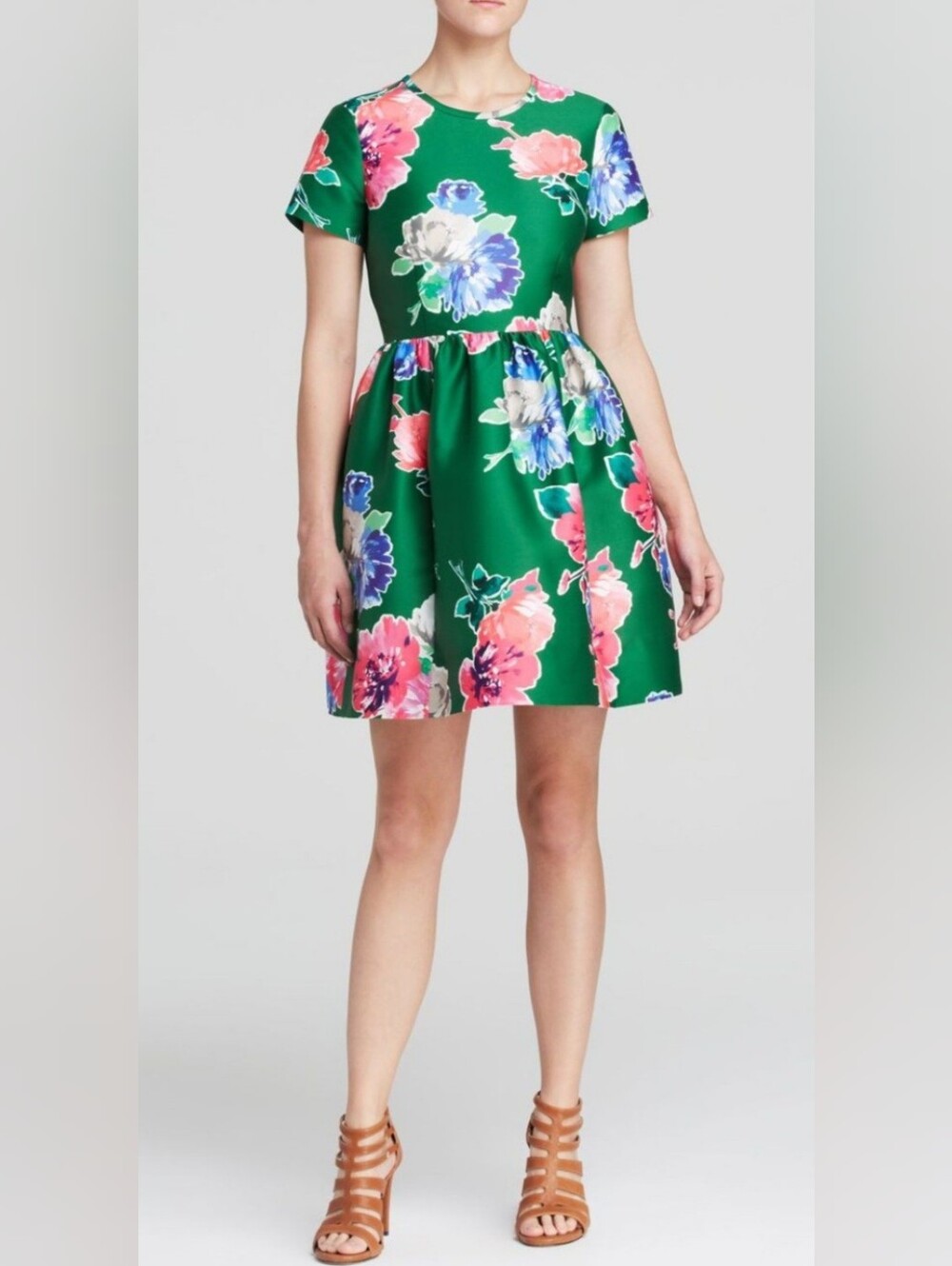Kate Spade Stelli Floral Print Dress In Full Bloom Green, Size 4